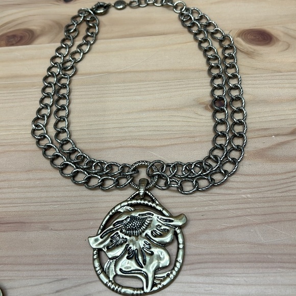 Necklace w/Matching Earrings Antiqued Gold Tone 20” Long Bracelet 7” Beautiful - Picture 3 of 5